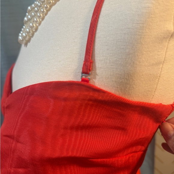 Beautiful red dress with pink bow mini dress from Future Collective size S NWT - Picture 5 of 7